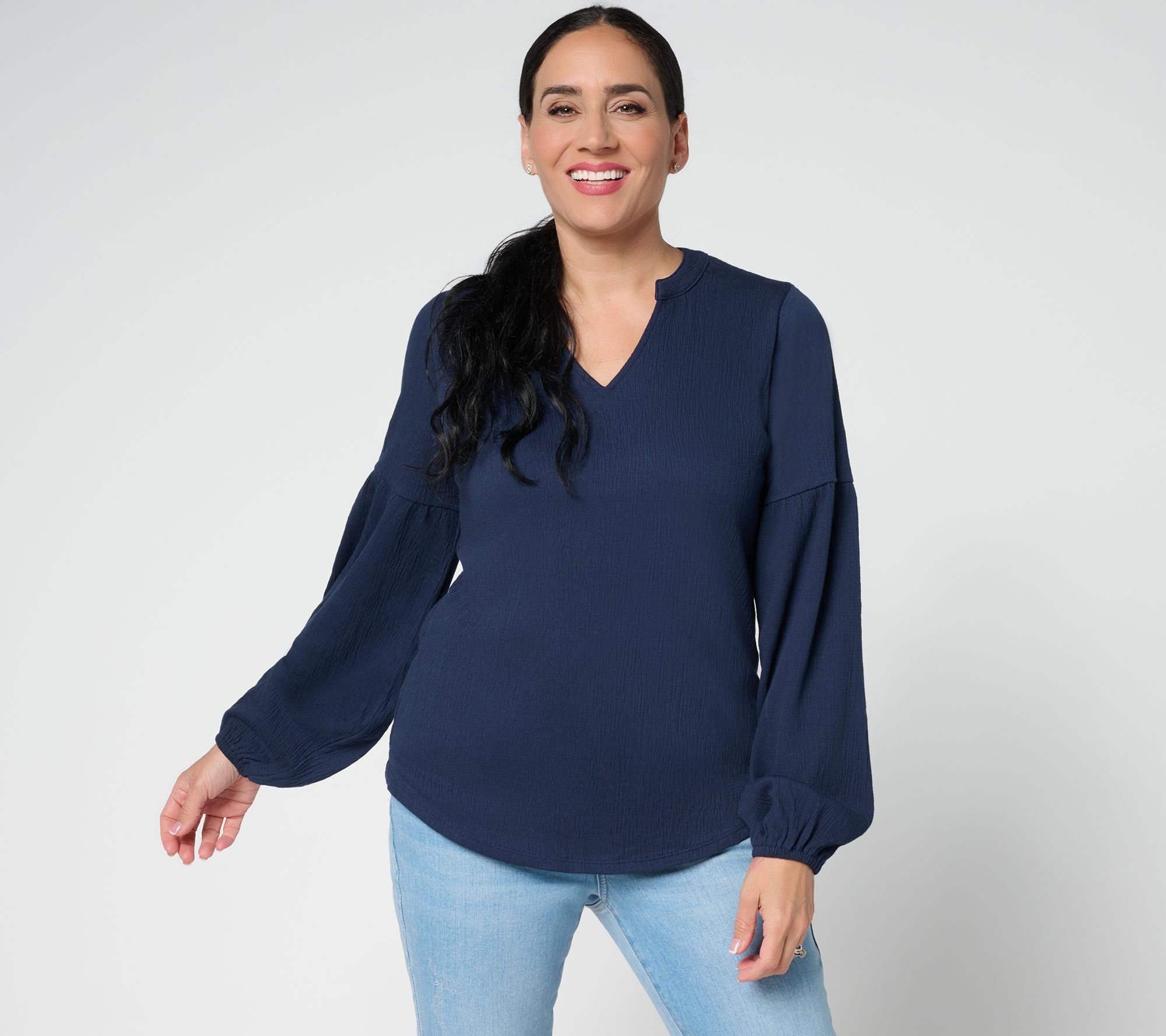 Belle by Kim Gravel Packabelle Gotta Getaway Split Neck Top