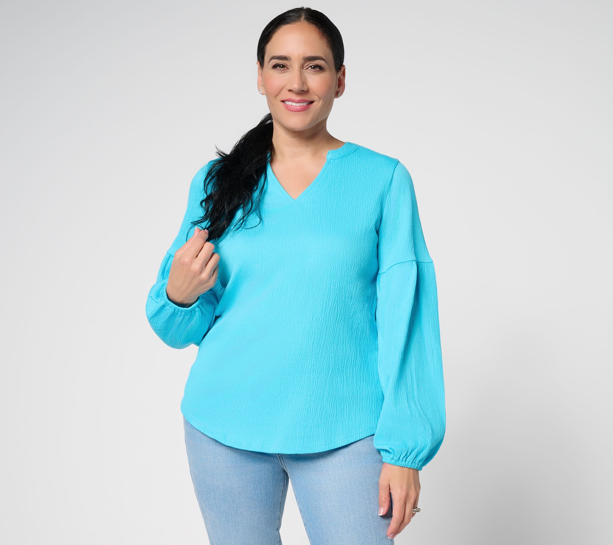 Belle by Kim Gravel Packabelle Gotta Getaway Split Neck Top