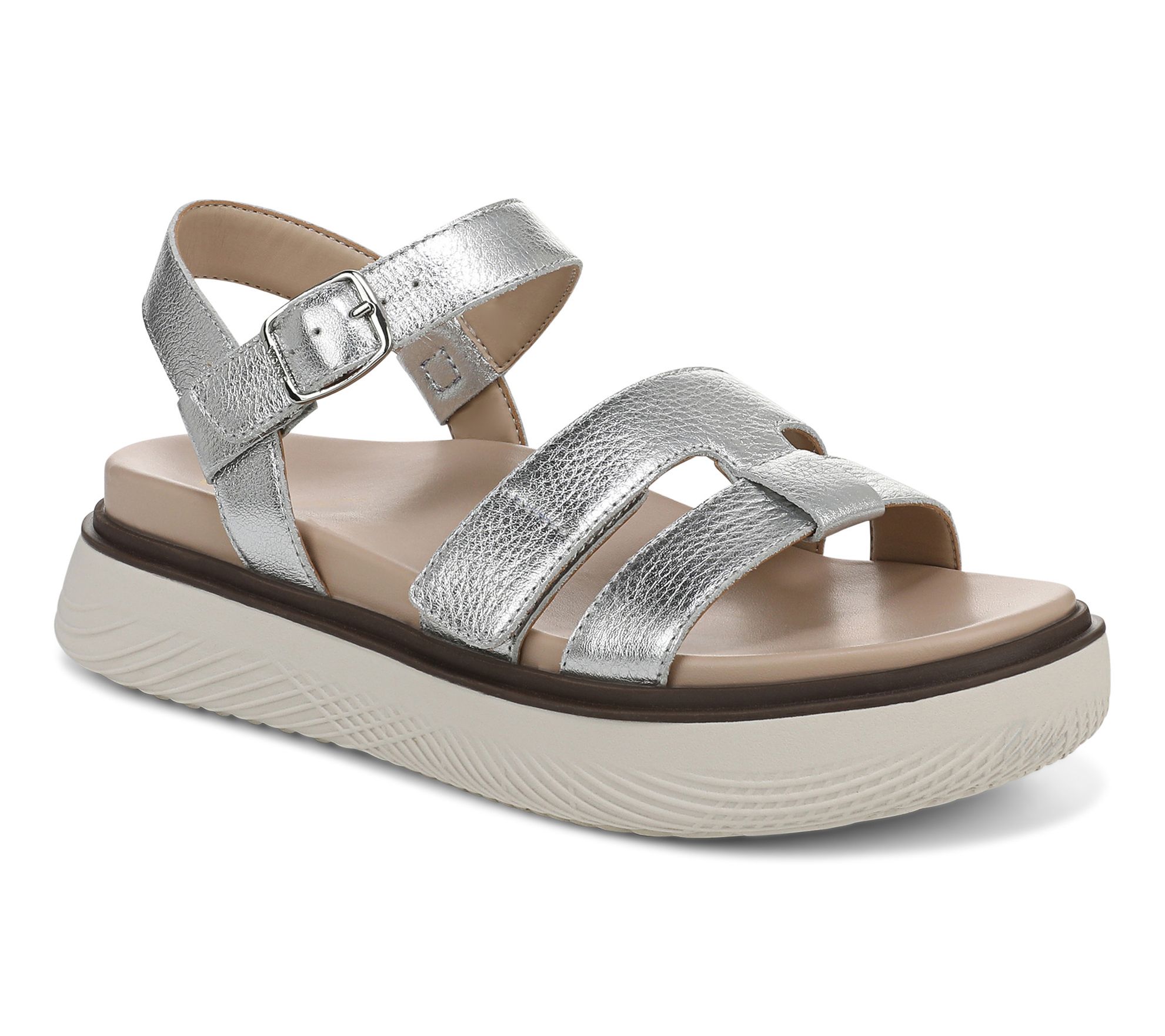 Vionic Adjustable Leather Platform Sandals -Solana