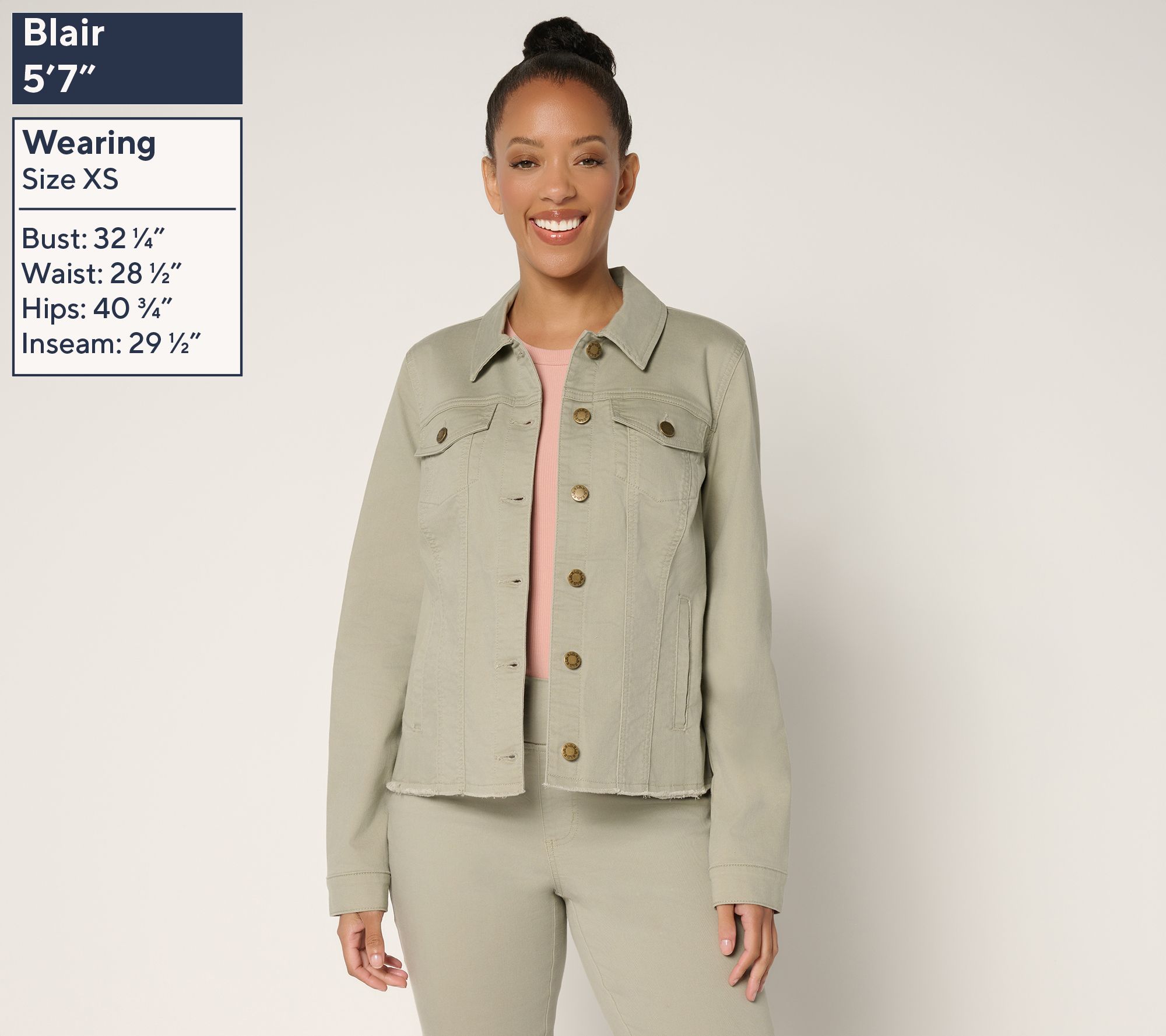 Belle by Kim Gravel Classic Frayed Hem Jean Jacket - QVC.com