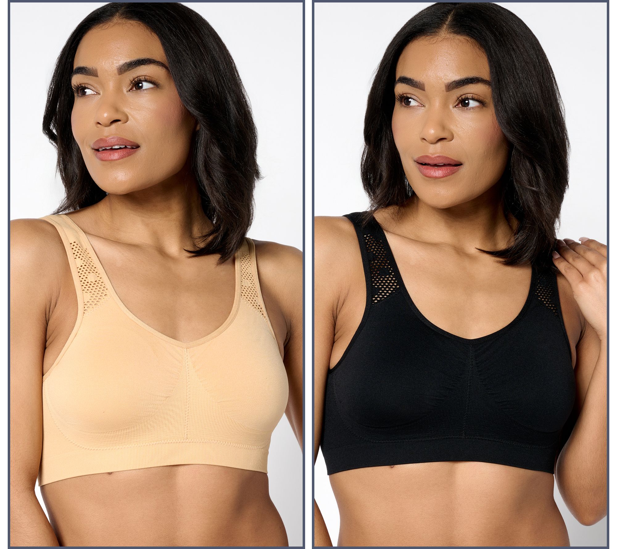"As Is" Anybody Intimates Seamless Lounge Bra with Lycra 2 Pack