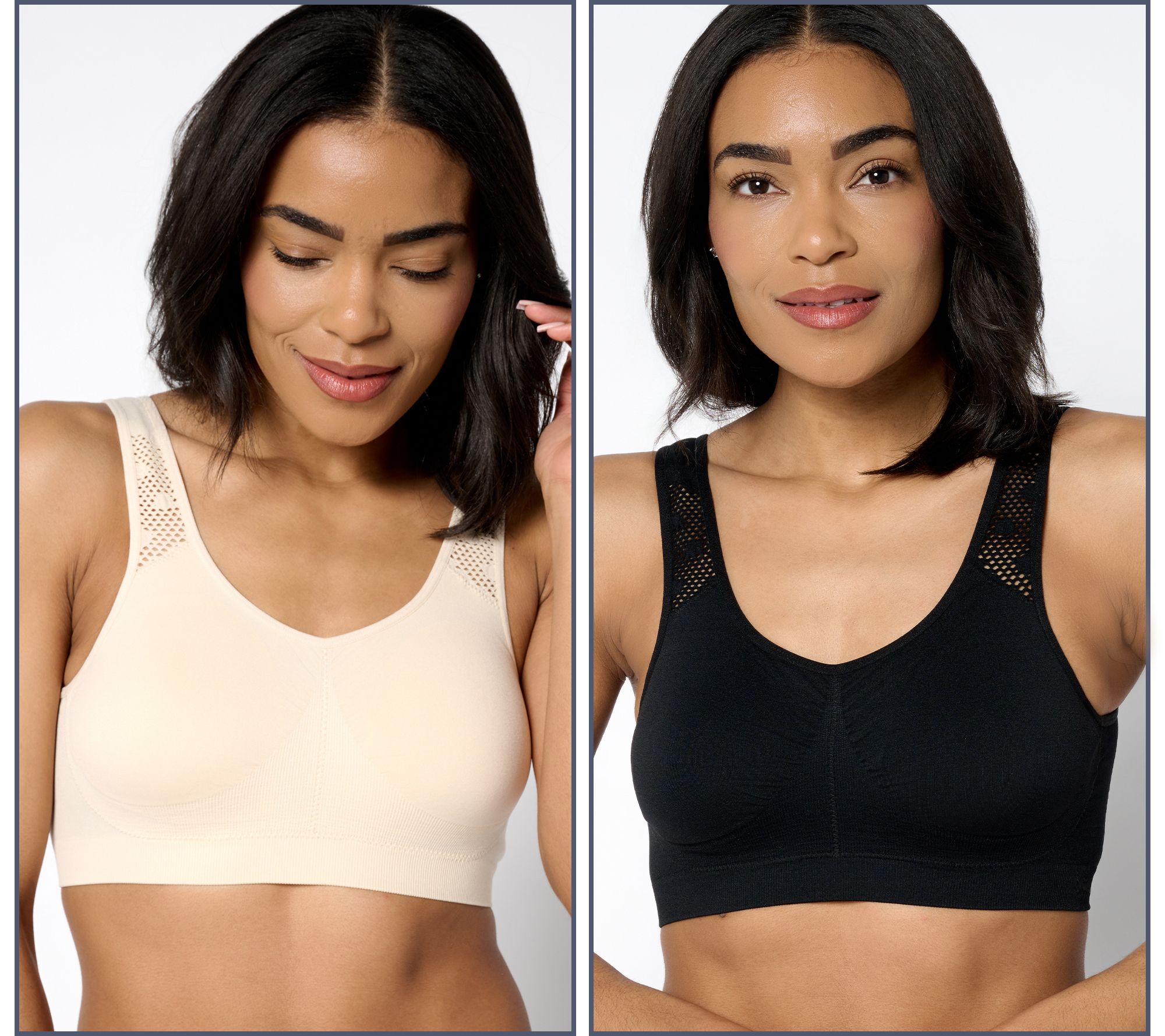 "As Is" Anybody Intimates Seamless Lounge Bra with Lycra 2 Pack