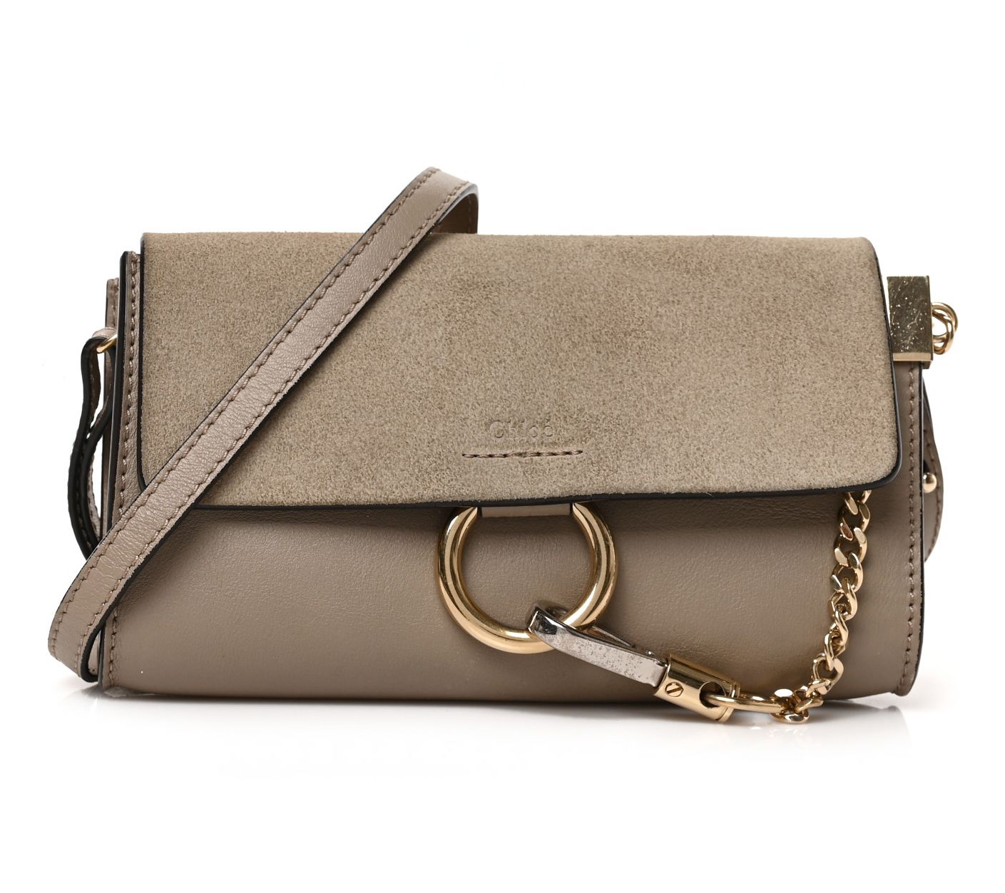 Pre-Owned Chloe Calfskin Mini Faye Day ShoulderBag Grey