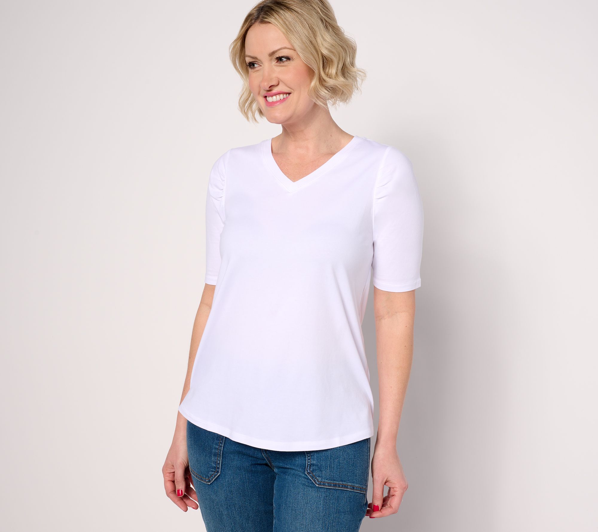 "As Is" AnyBody Cozy Knit Elbow Puff Sleeve Knit Top