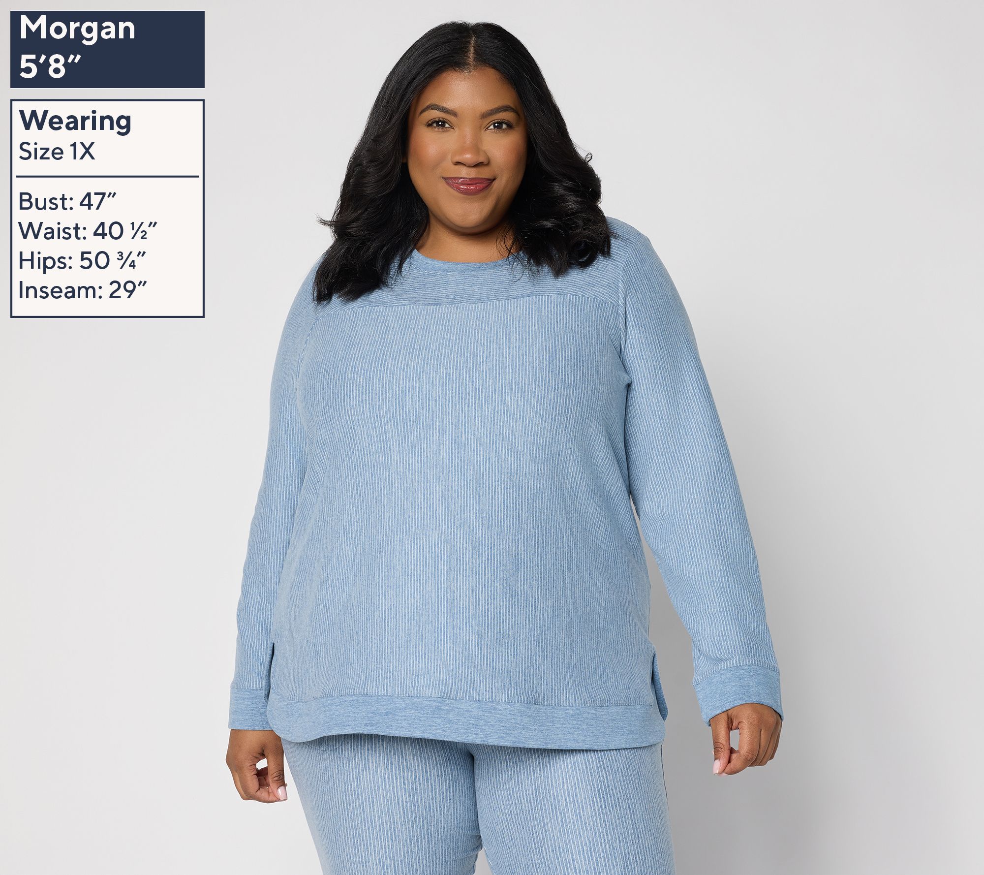 Denim & Co. Interlock Long Sleeve Top - QVC.com