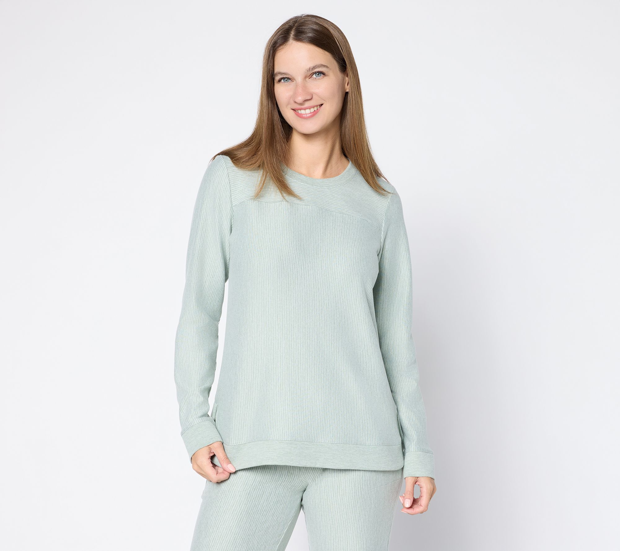 Denim & Co. Interlock Long Sleeve Top