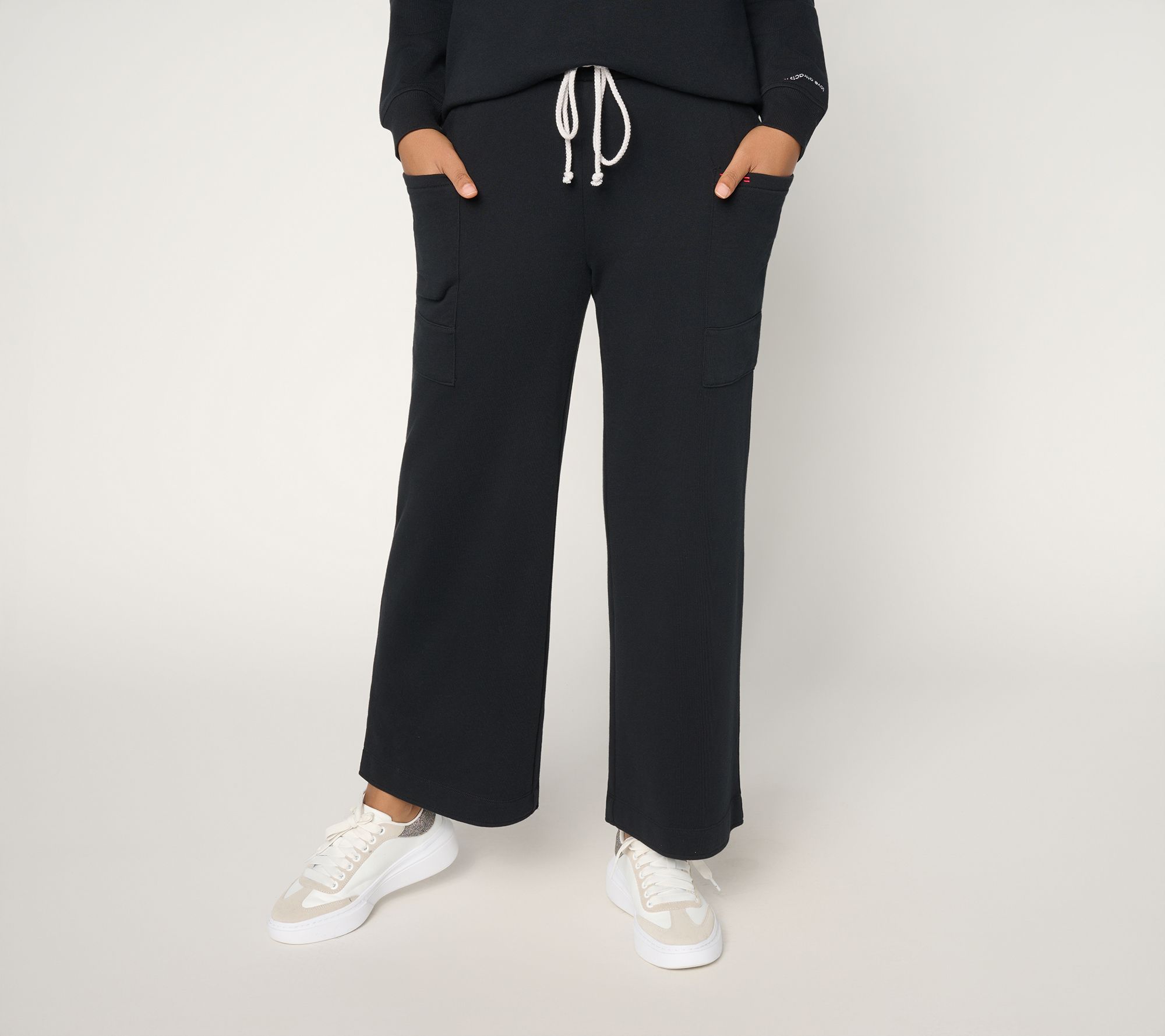 Peace Love World French Terry Petite Cargo Ankle Pants