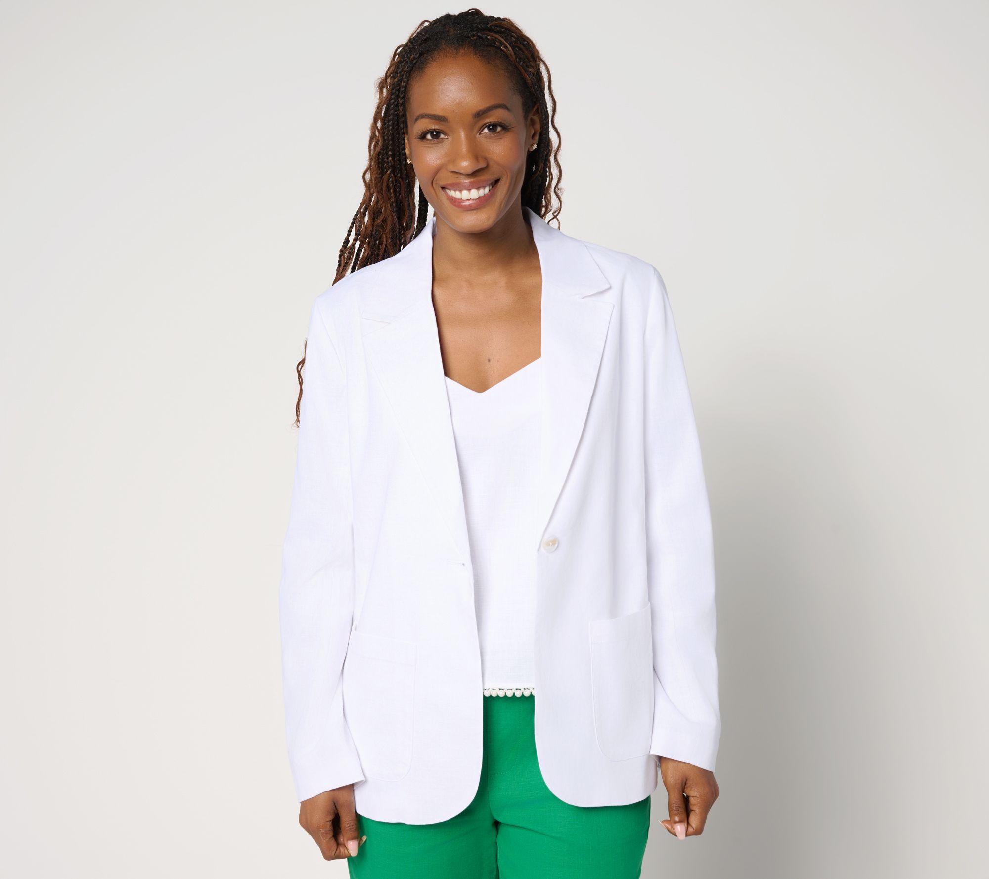"As Is" by Stacy London Stretch Cotton Summer Blazer