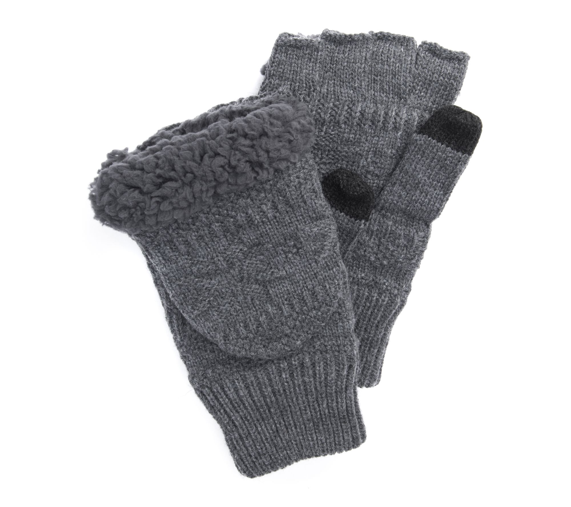MUK LUKS Men's Faux Fur Flip Mittens | QVC