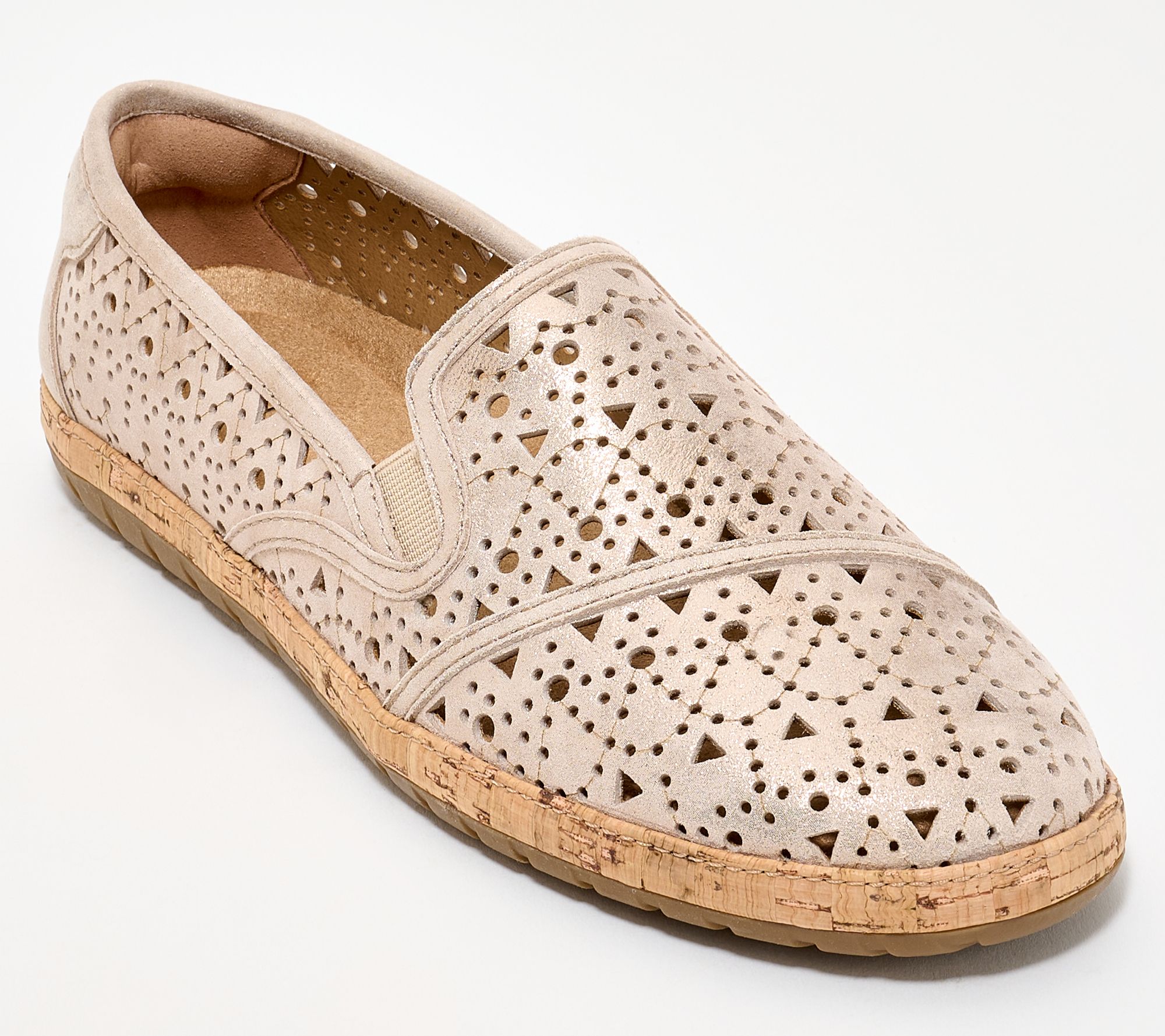 Earth Leather Perforated Slip-Ons -Tomlyn