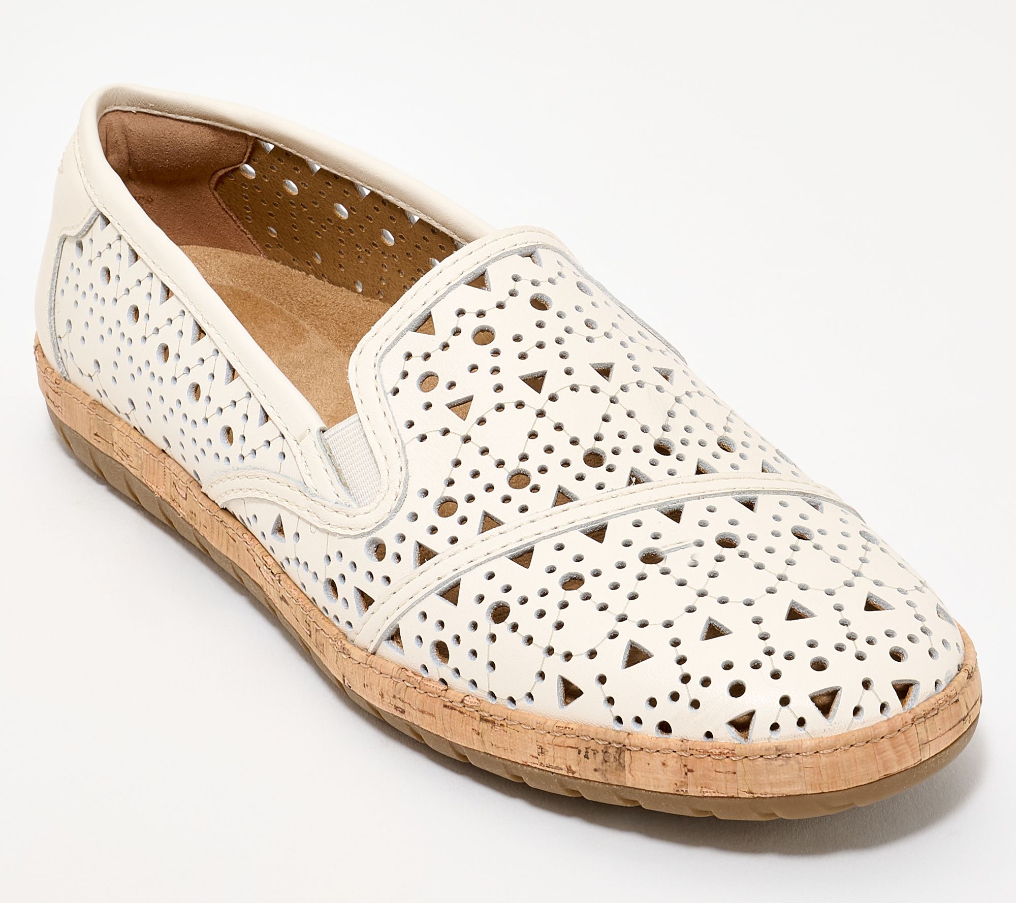 Earth Leather Perforated Slip-Ons -Tomlyn