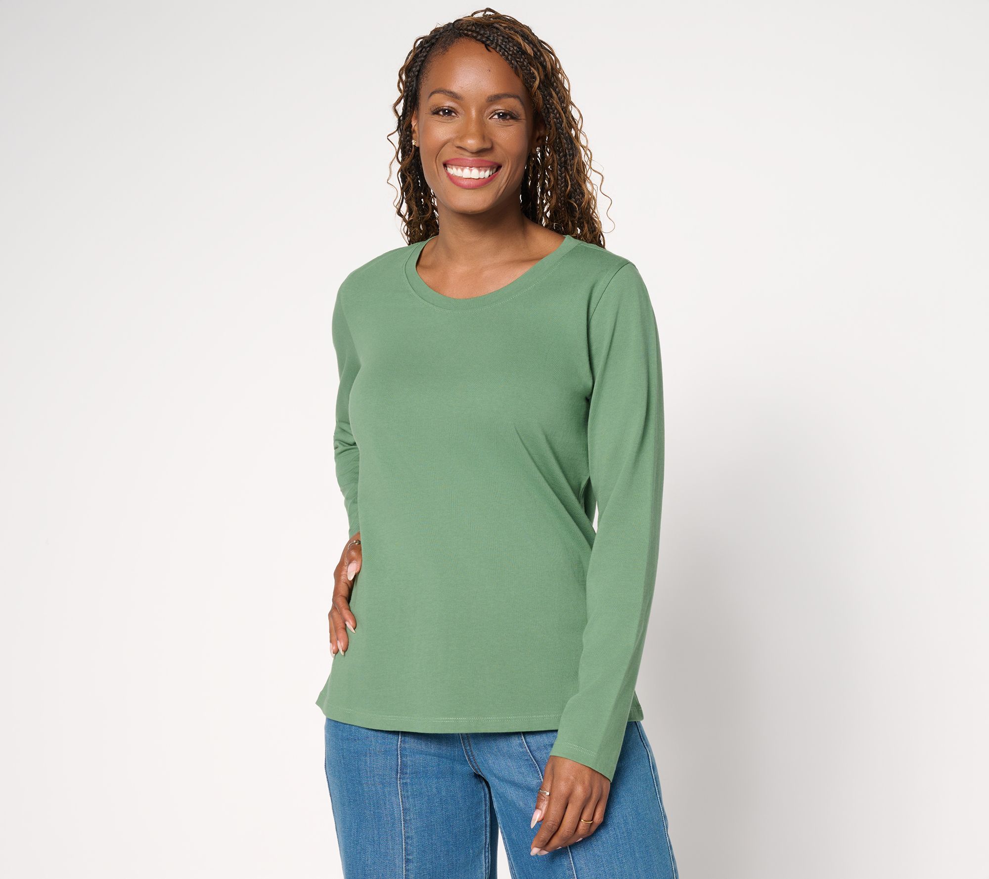 "As Is" LOGO by Lori Goldstein 100% Cotton Long Sleeve Everyday Tee