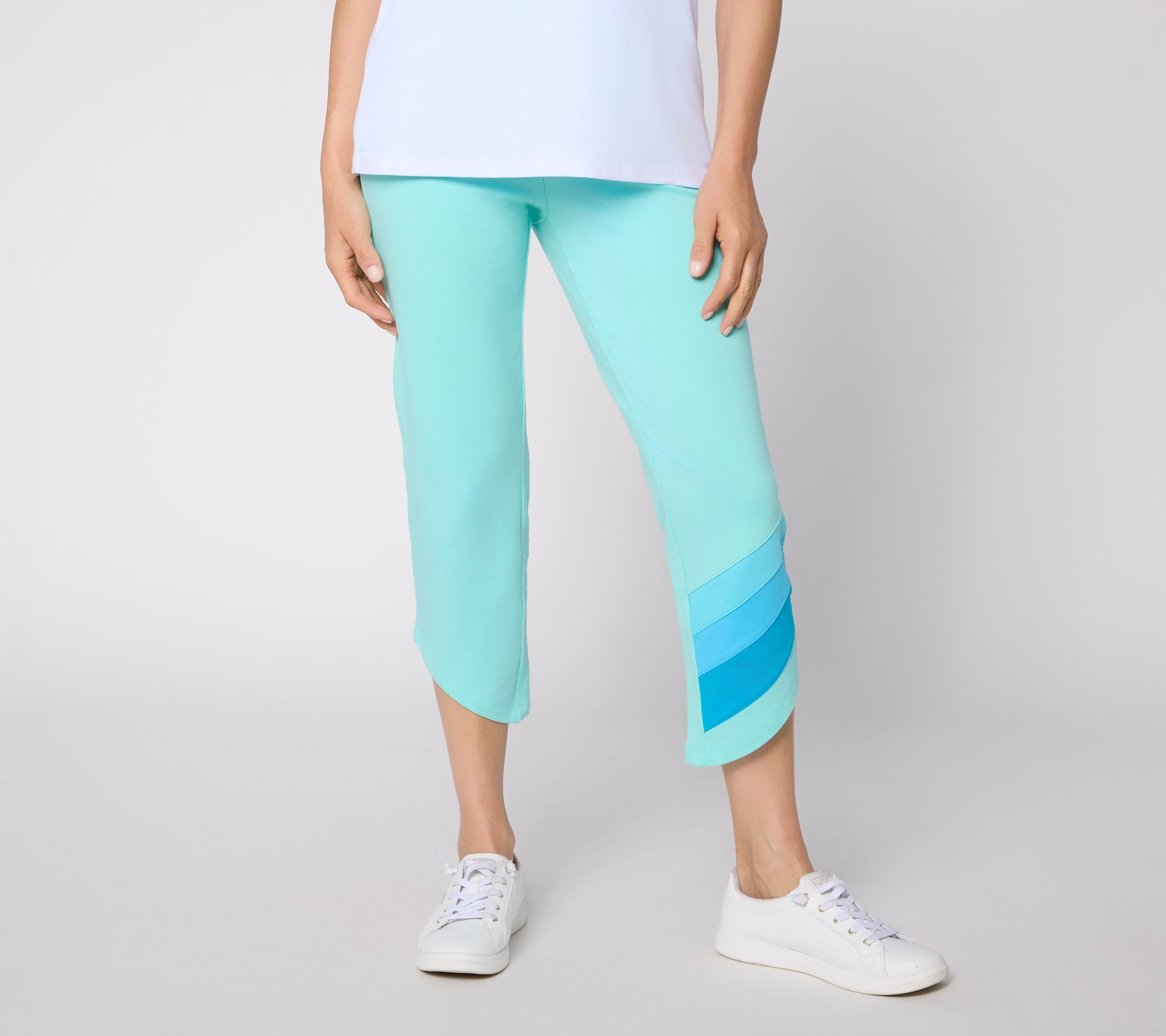 Belle Beach by Kim Gravel Petite French Terry Dolphin Hem Crop