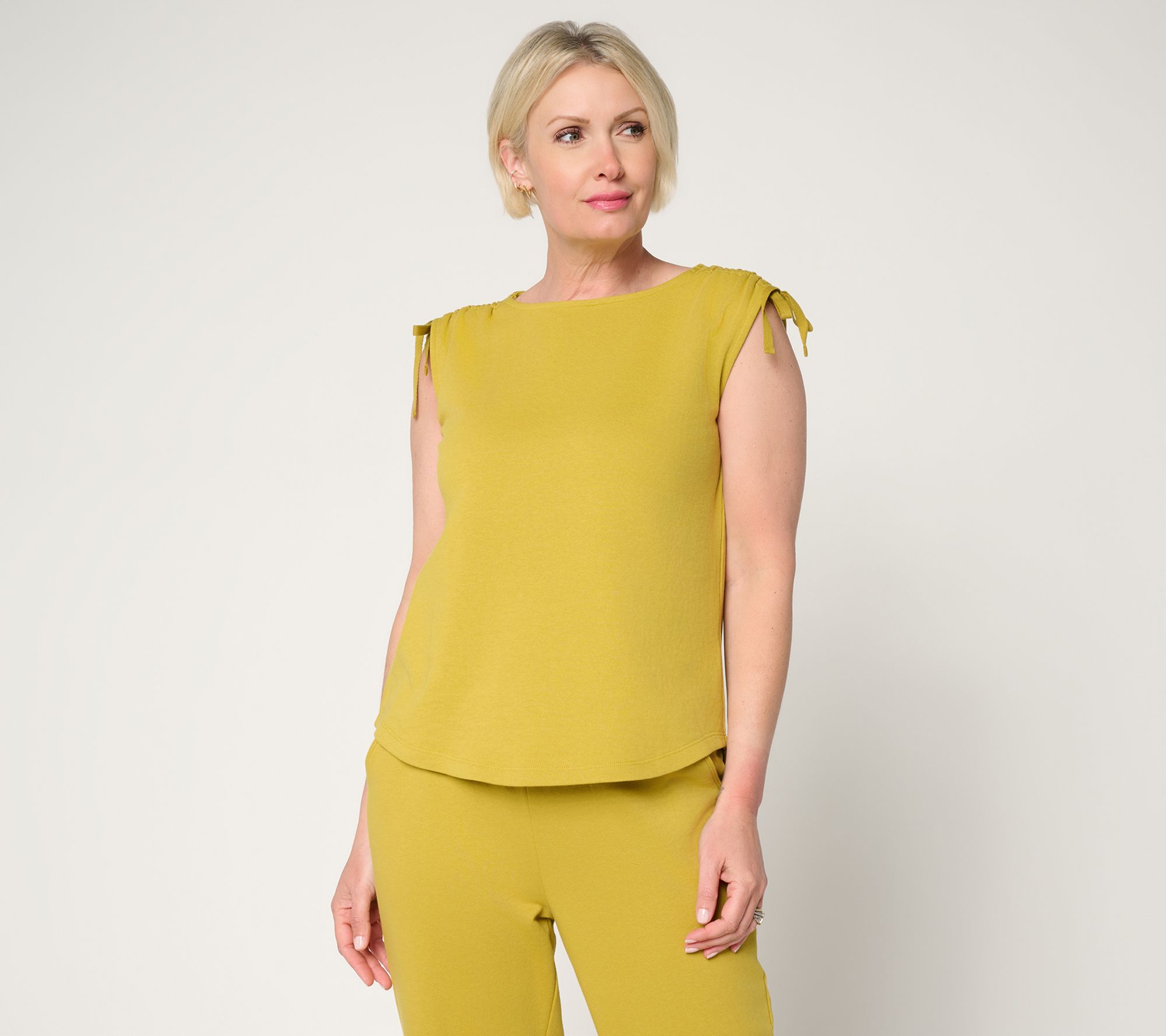 Me Time by Jennie Garth Sleeveless Drawstring Knit Top