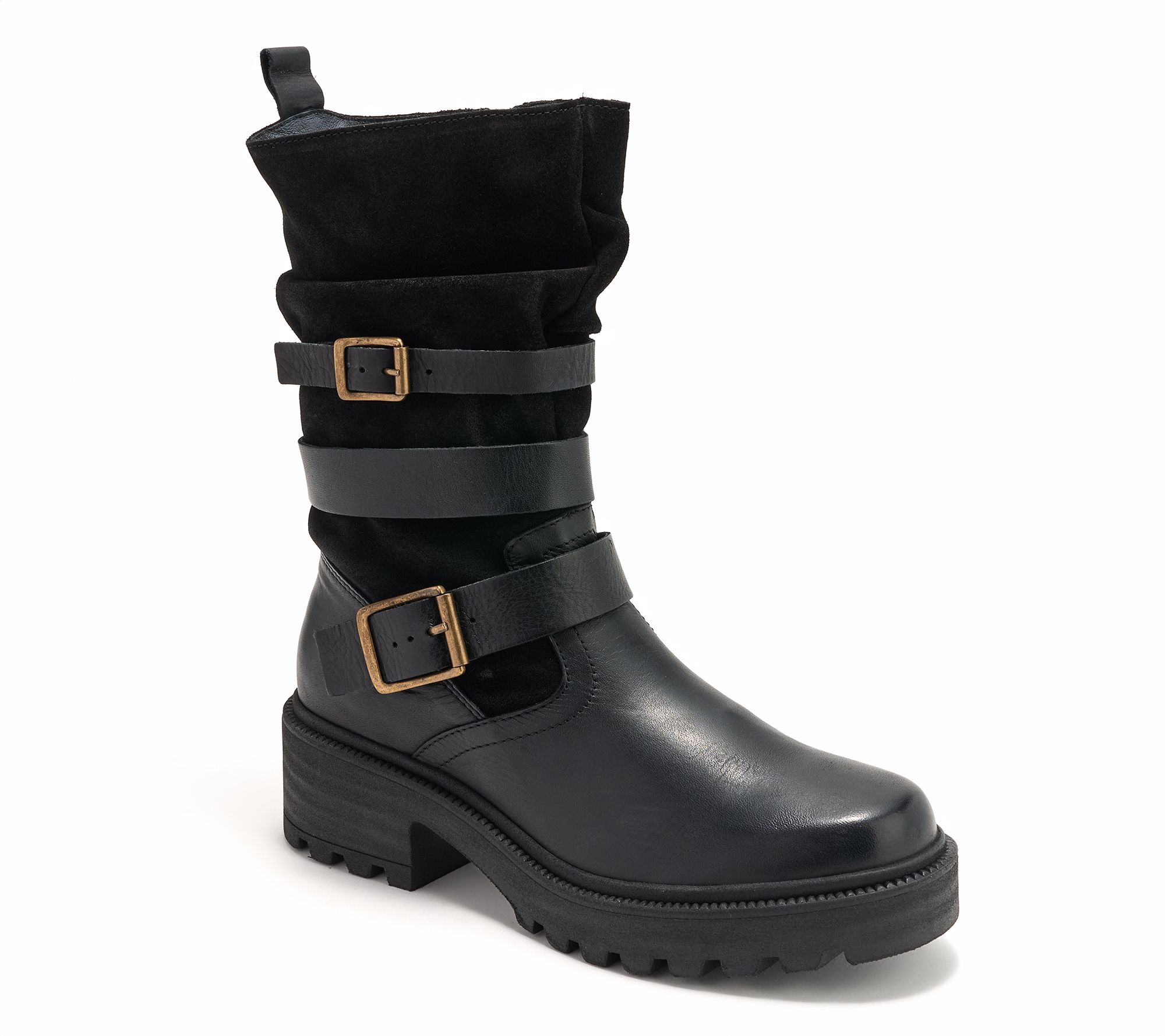 "As Is" Miz Mooz Leather Buckled Mid Boots - Saige