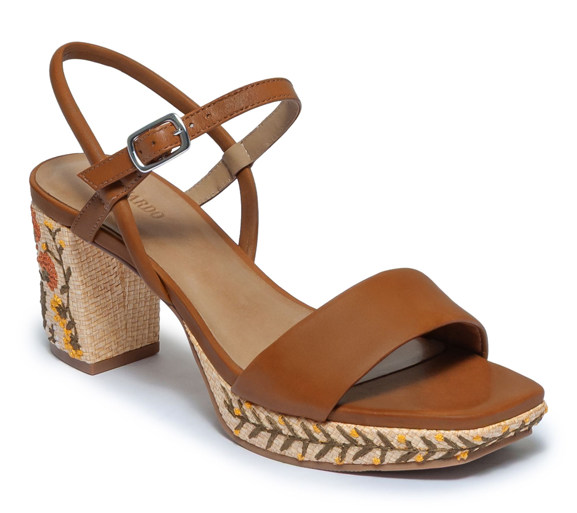 Bernardo Platform Leather Sandal - Canto Embroidery