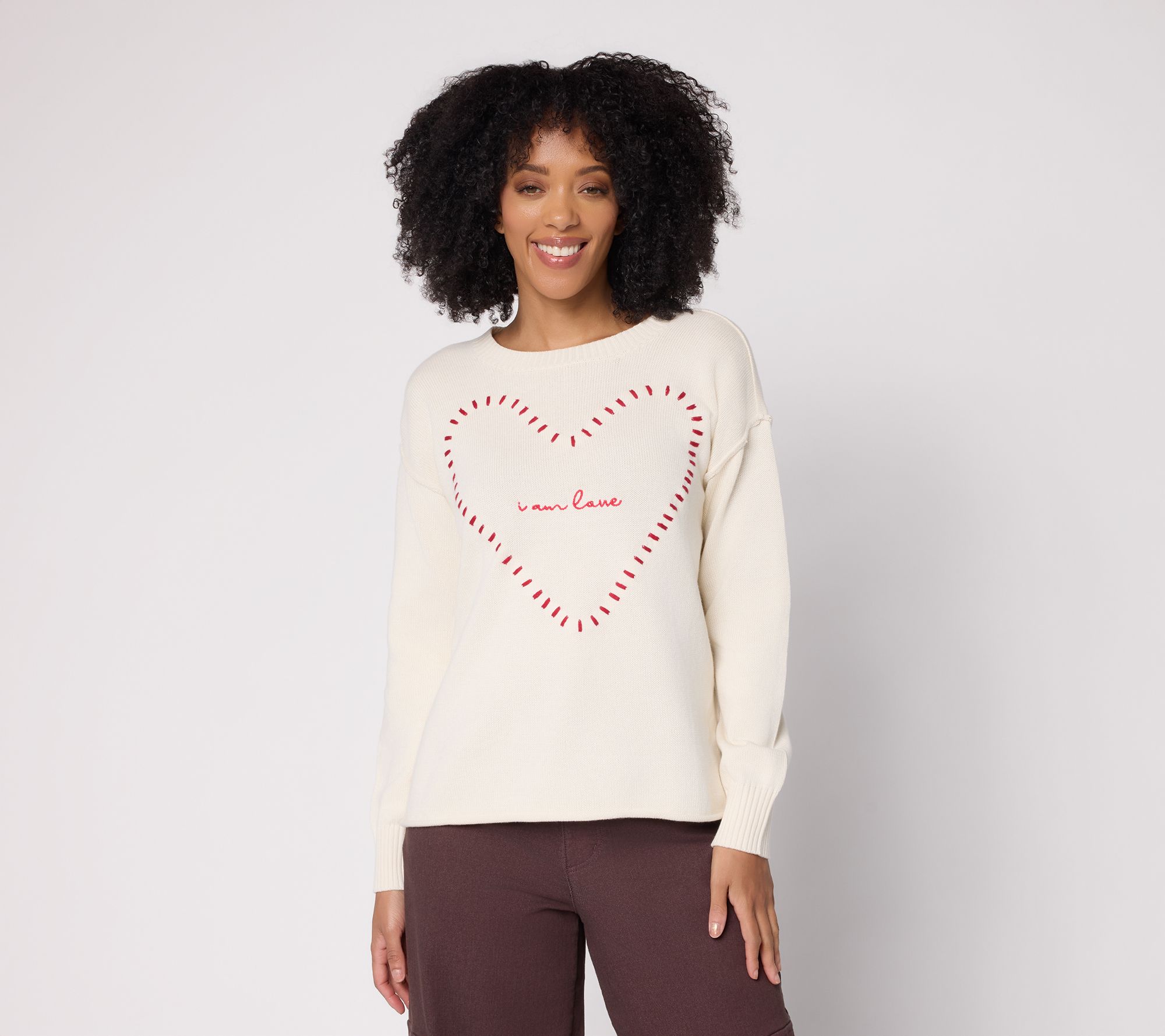 "As Is" Peace Love World 100% Cotton Novelty Motif Sweater