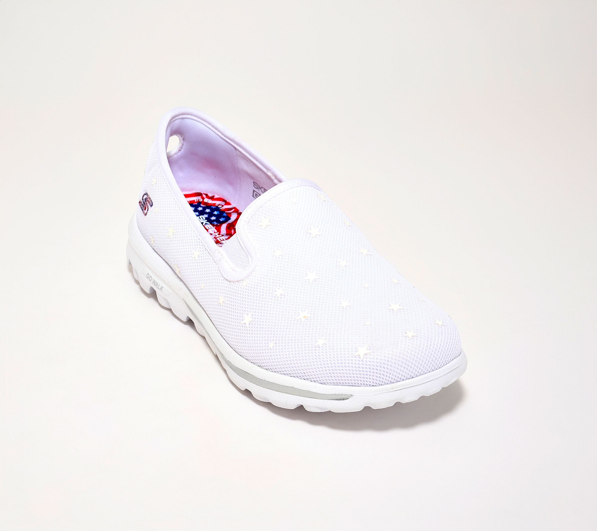 "As Is" Skechers GO WALK Travel Vegan Washable Americana Shoes