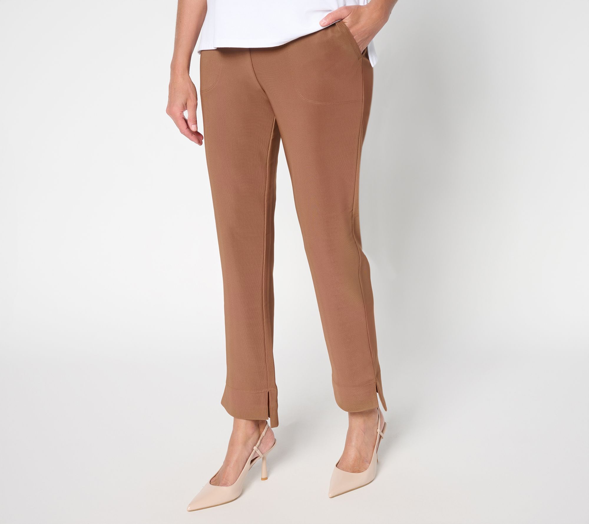"As Is" Women with Control Reg. Duro Knit Straight Leg Ankle Pants