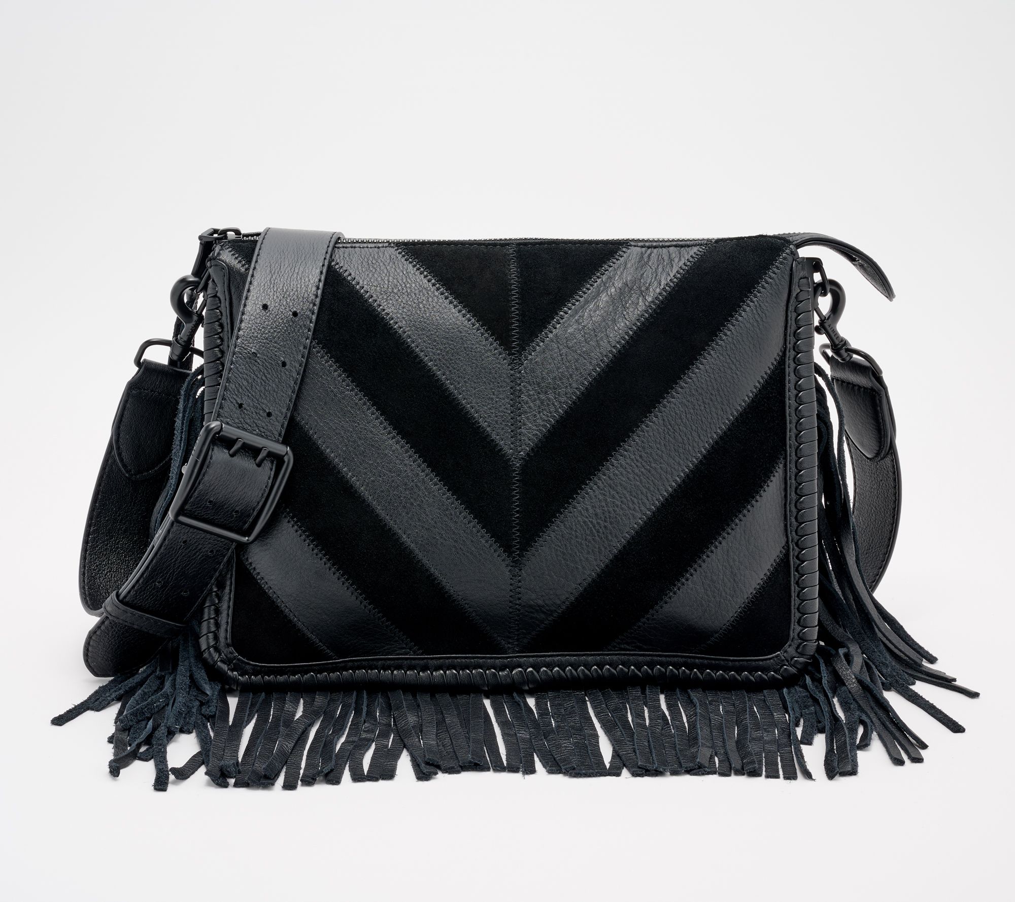 Aimee Kestenberg Famous Fringe Chevron Stripe Large Crossbody