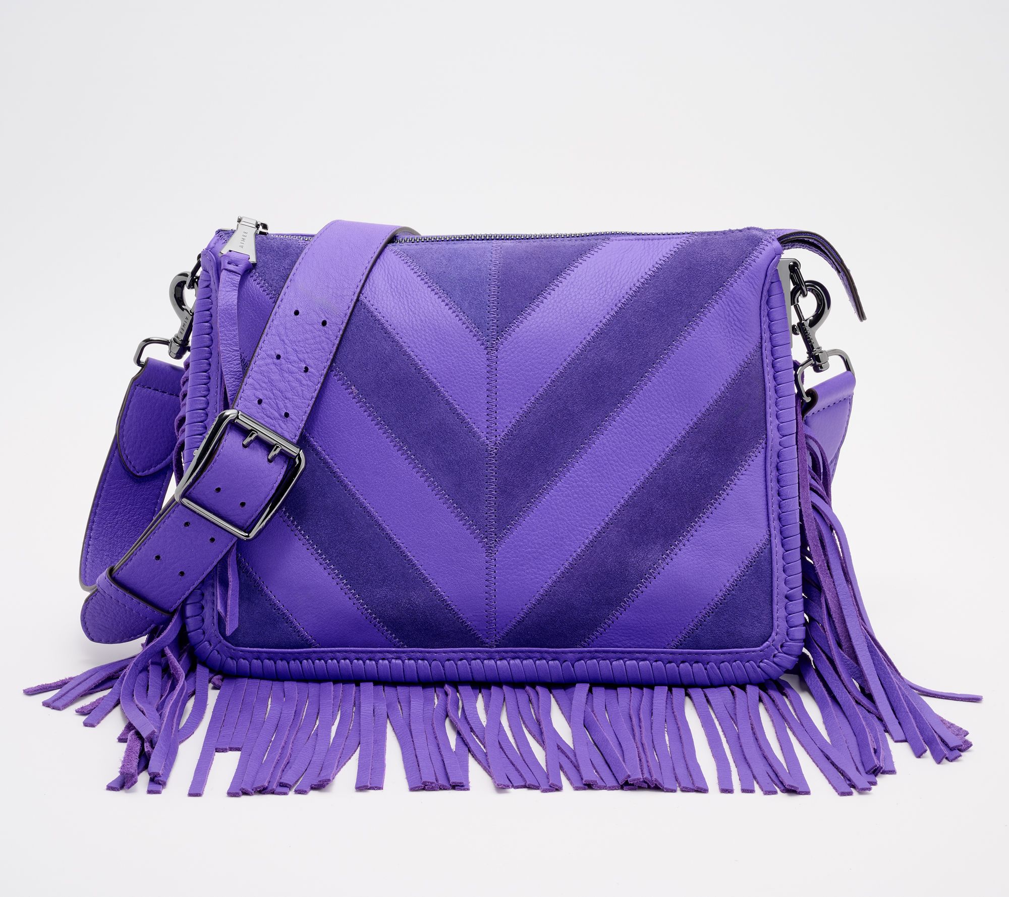 Aimee Kestenberg Famous Fringe Chevron Stripe Large Crossbody