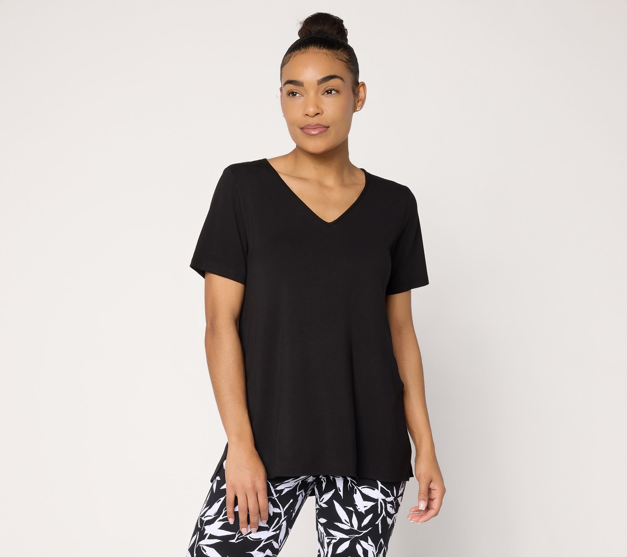 "As Is" Susan Graver Essentials Reg RayonAllureKnit High Low Top