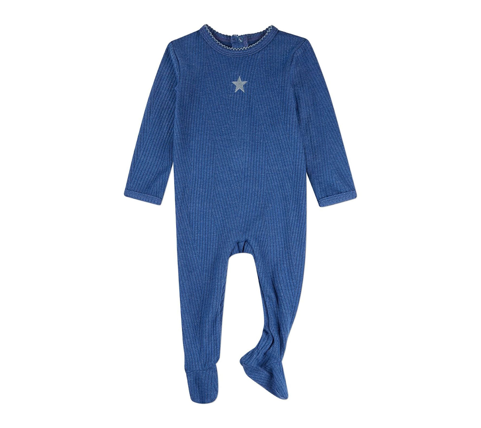 Mini Moi Star Embroidered Textured Footie