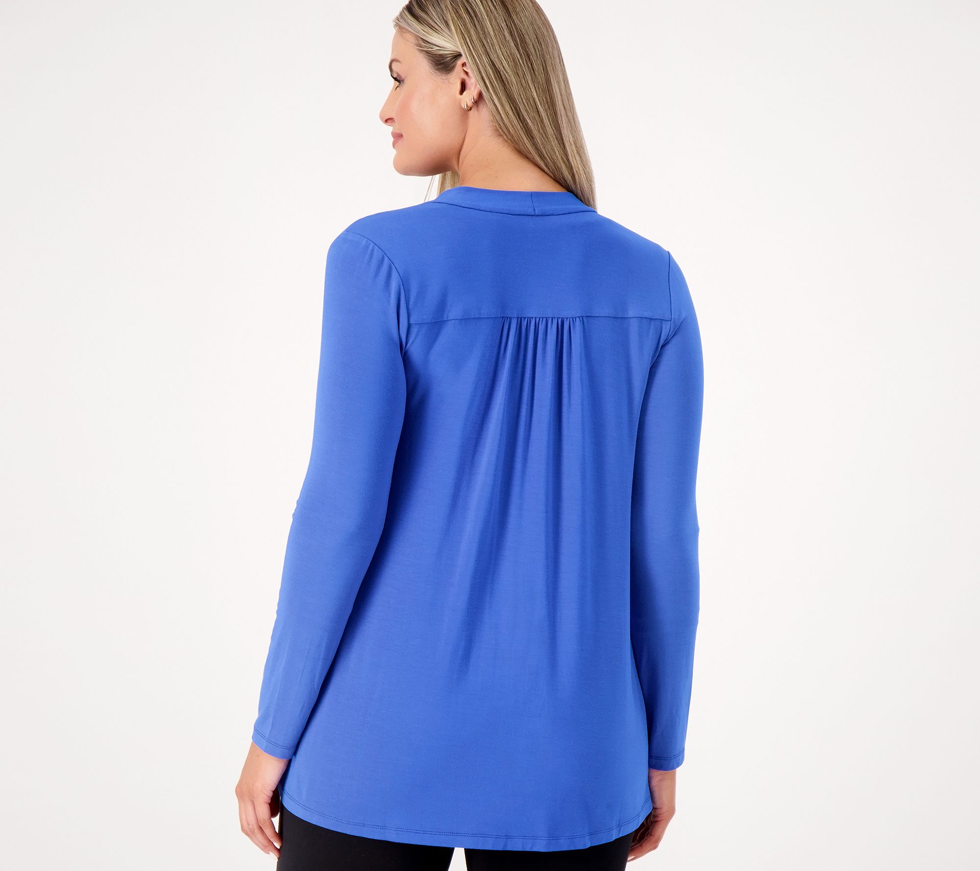 Susan Graver Lifestyle Spa Knit Open Front Long Sleeve Cardigan - QVC.com