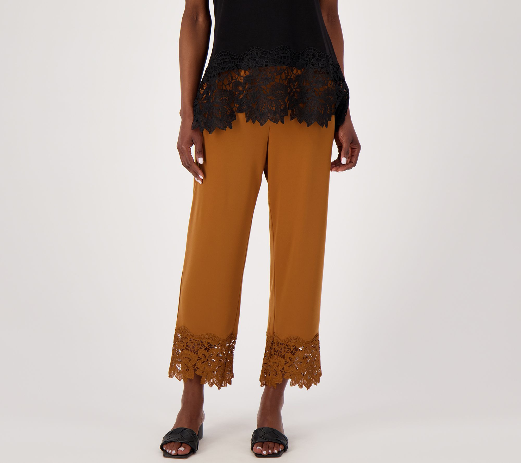 NEW Susan Graver 1X whte pants ankle classc womens plus sze