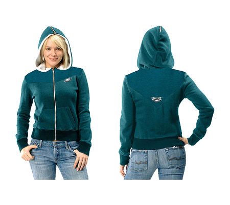 NFL Touch By Alyssa Milano Eagles Zip Hooded Fleece 