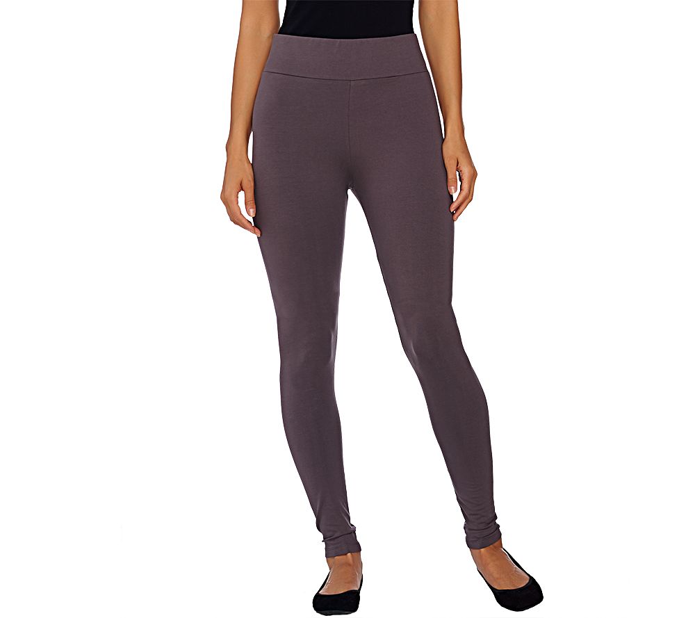 LOGO Layers by Lori Goldstein Regular Lace Trim Leggings with Pockets 
