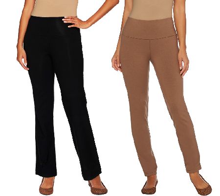 Women with Control Tall Tummy Control Boot Cut and Ankle Pants Set ...