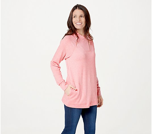Susan Graver Weekend Heathered Brushed Knit Pullover Top