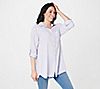 Side Stitch Regular Button Front Tunic with Pocket