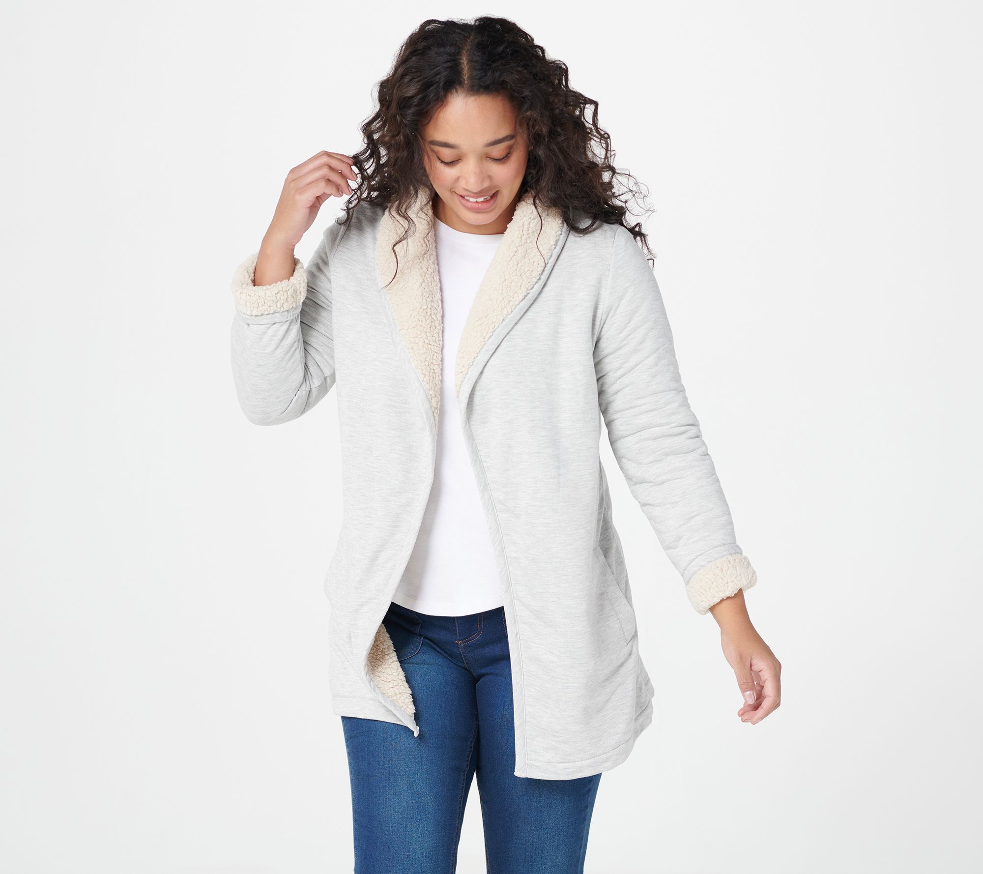 Koolaburra by UGG French Terry Cardigan with Sherpa Lining - QVC