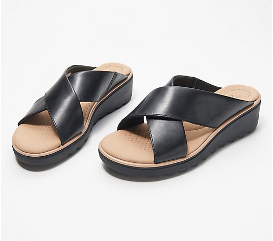 Clarks Collection Wedge Slide Sandals - Jillian Gem
