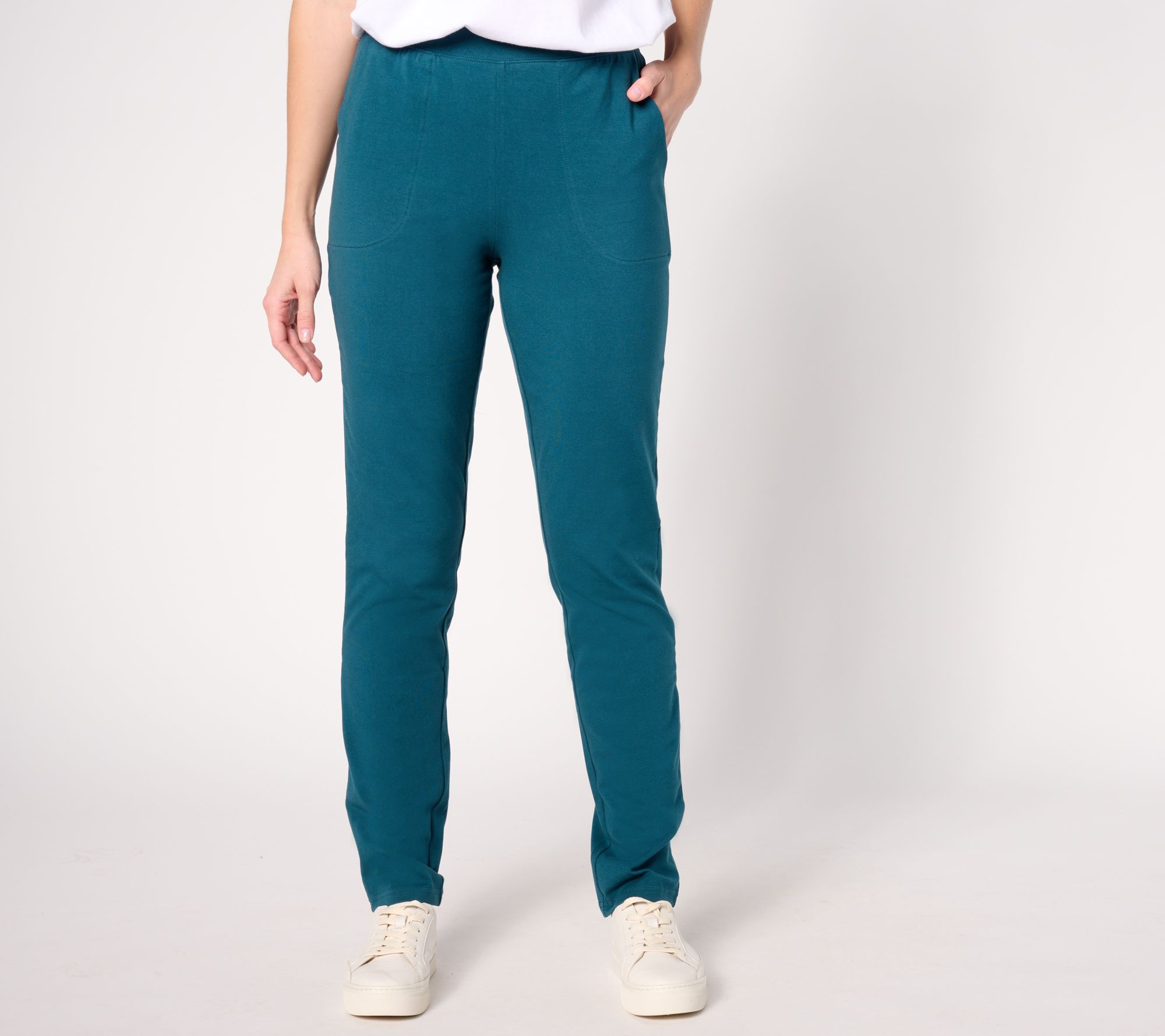 Denim & Co. Petite Active Duo Stretch Slim Leg Pants