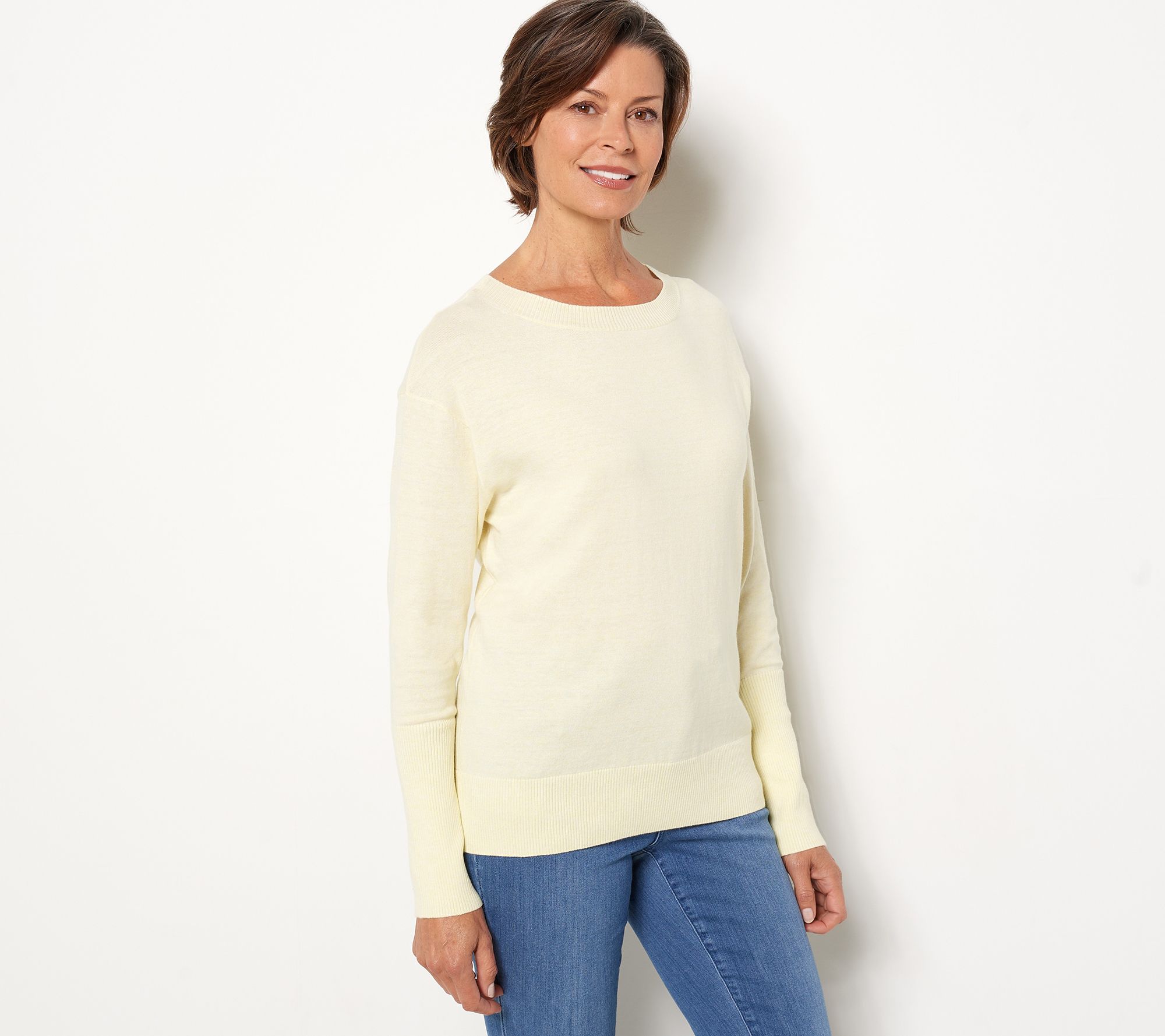 Soft by NAADAM Cotton Cashmere Boatneck Pullover Sweater