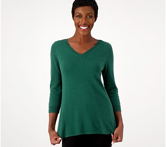 Susan Graver Modern Essentials A-Line Sweater w/Back Buttons