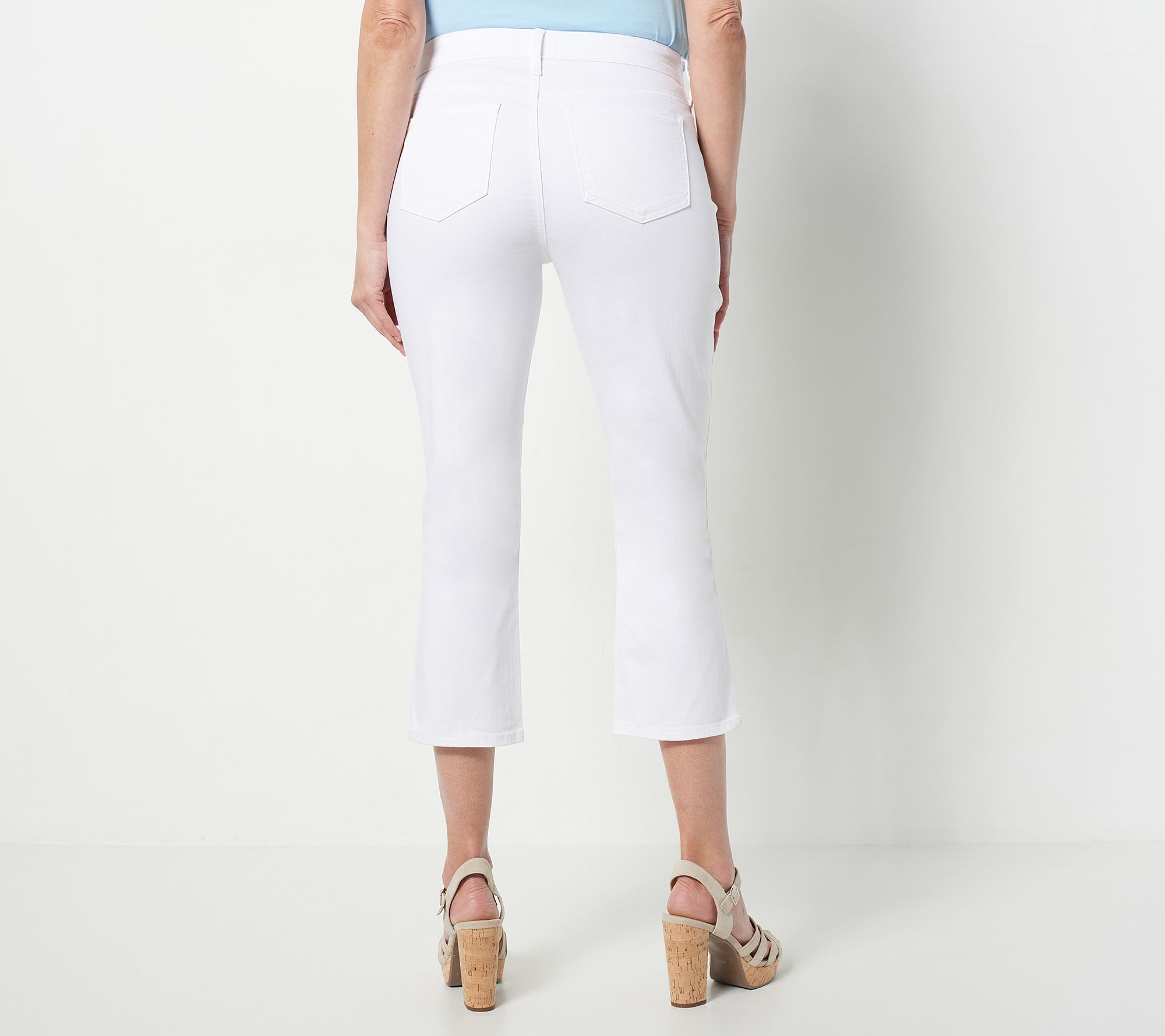 NYDJ Chloe Crop Jeans with Double Needle Slits- Optic White - QVC.com
