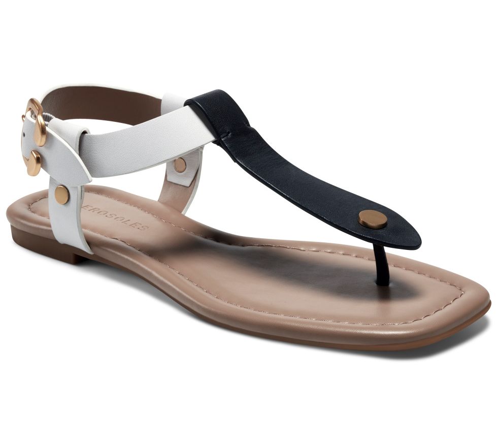 Aerosoles Tailored Leather Thong Sandals - Carmina - QVC.com