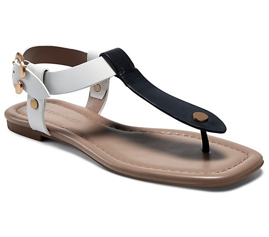 Aerosoles Tailored Leather Thong Sandals - Carmina