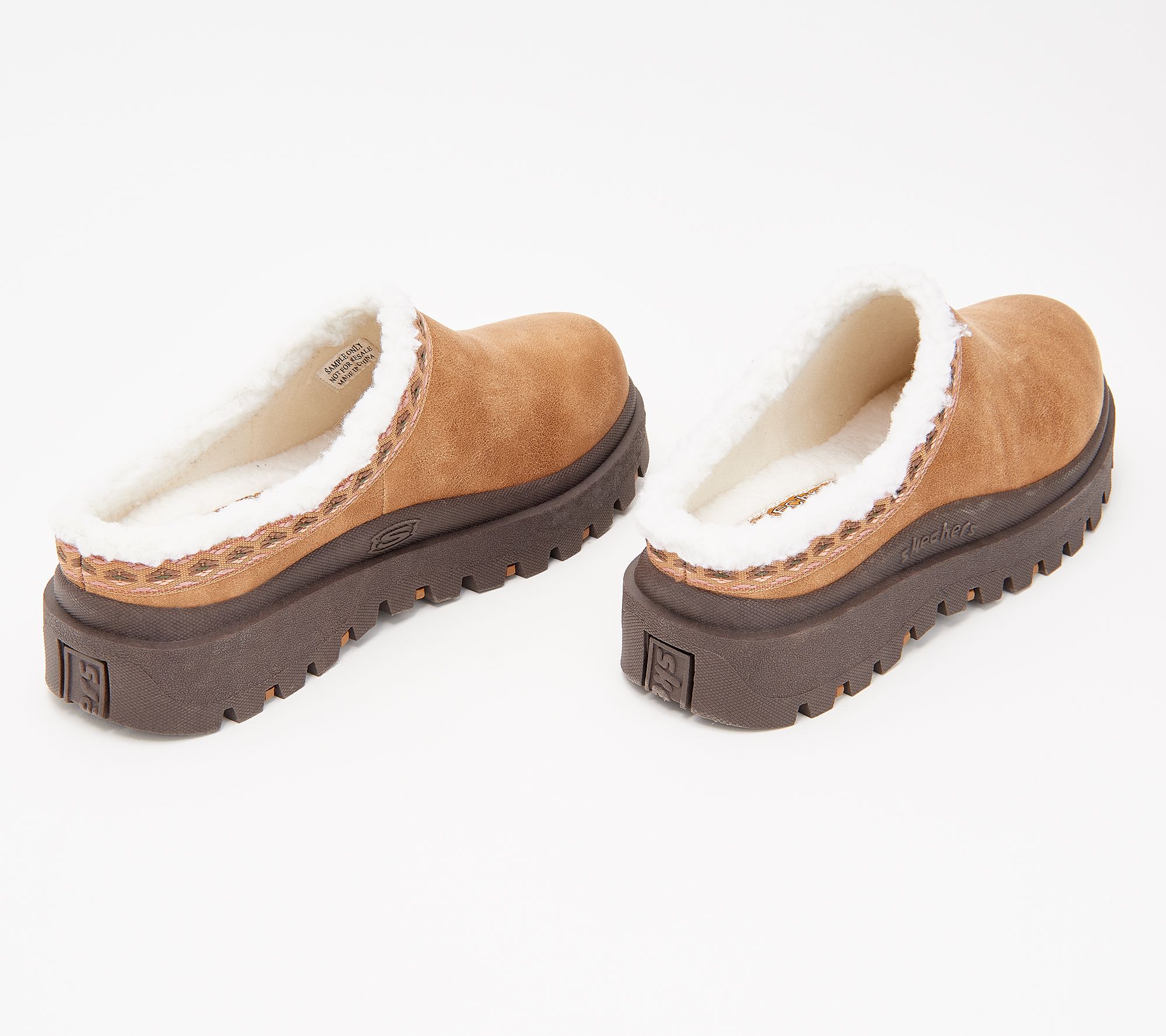 tonehøjde to kompromis Skechers Shindigs Clogs with Faux Sherpa Lining - Comfy Hour - QVC.com