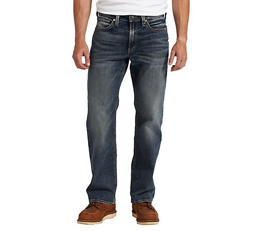 Mens Zac Relaxed Fit Straight Leg Jeans Silver Jeans Co