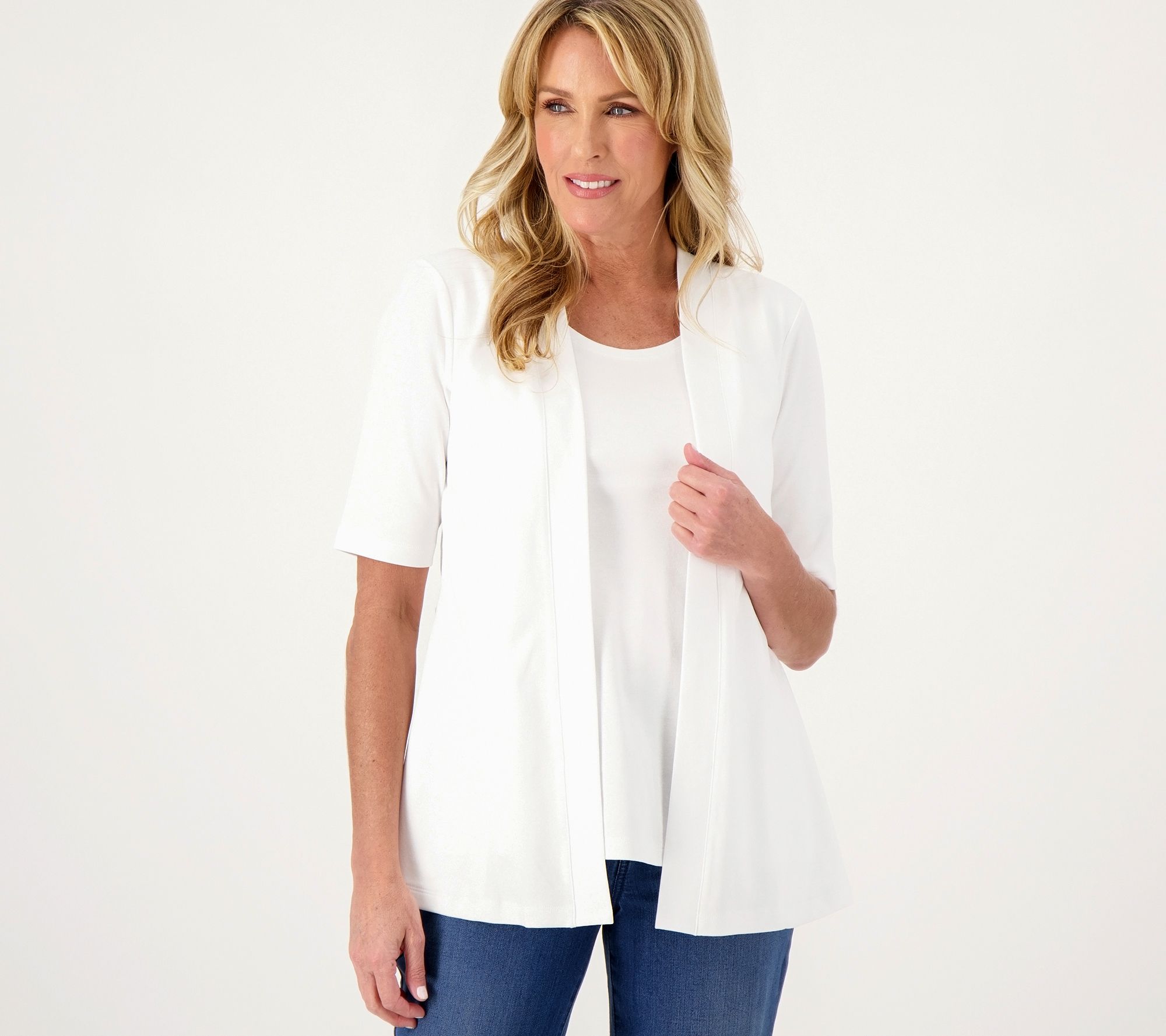 Isaac Mizrahi Live! Essentials Pima Cotton Layered Look