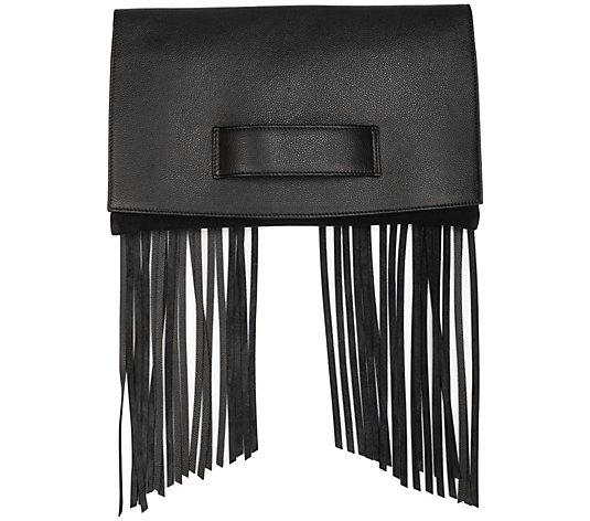 Bay Sky by San Diego Hat Co. Fold-Over Clutch with Fringe