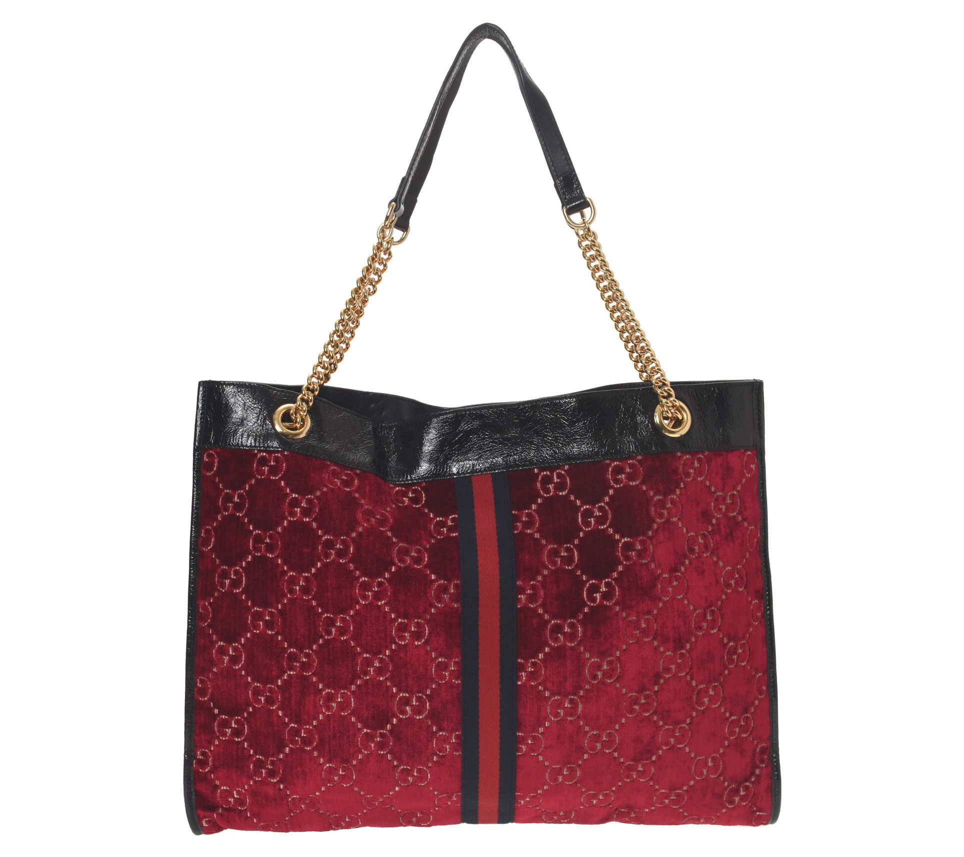 Pre-Owned Gucci GG Velvet Rajah Chain Tote Bag - QVC.com