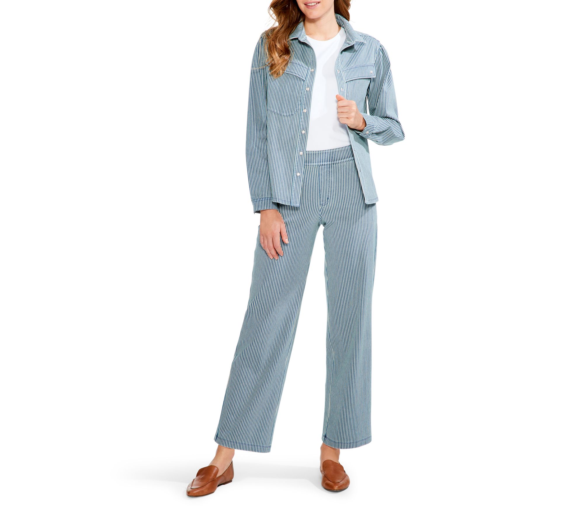 Nic + Zoe Missy Railroad Stripe Wide-Leg Pant - QVC.com