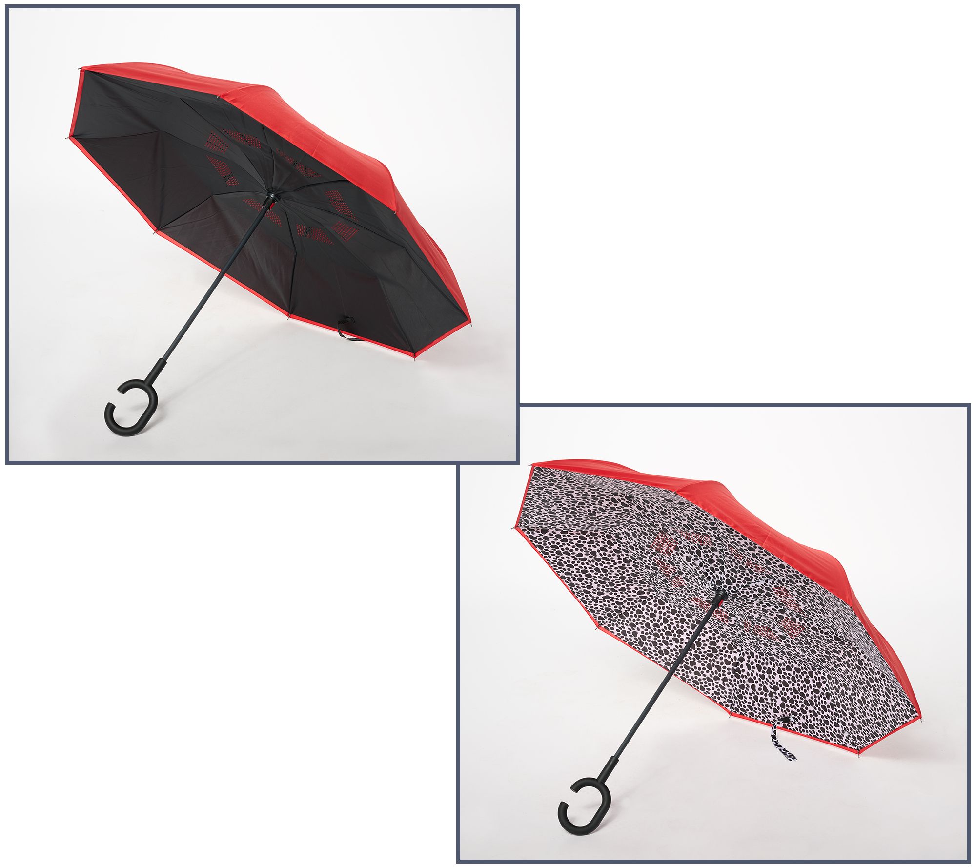 Revers-A-Brella Set of 2 Long Inverted Rain Umbrellas