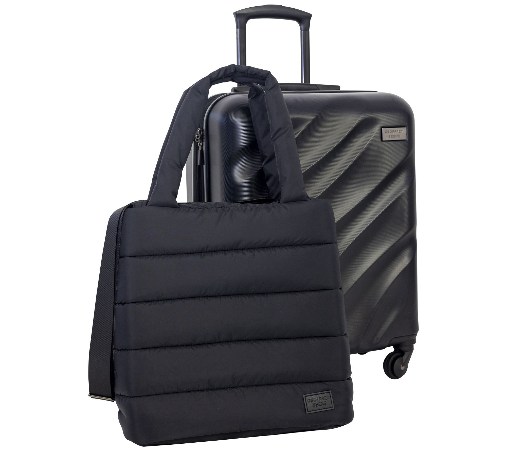 Geoffrey Beene Puffer Hardside 2 Pc Luggage Set QVC